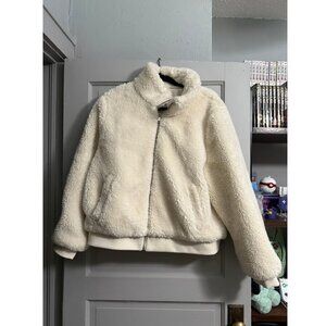 LOFT Cropped Teddy Jacket XL